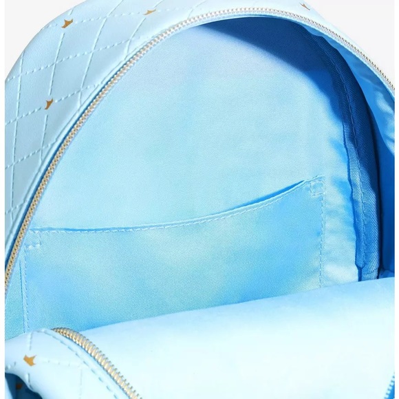 Loungefly Disney Castle Blue Quilted Mini Backpack NWT - Picture 5 of 9